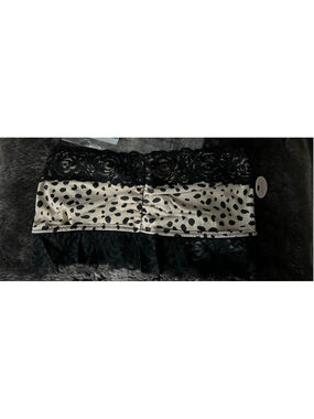 Women's Forever 21 Bandeau Bralette M Black Beige Leopard Print